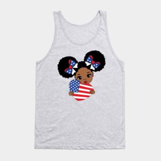 Black girl carying american heart Tank Top